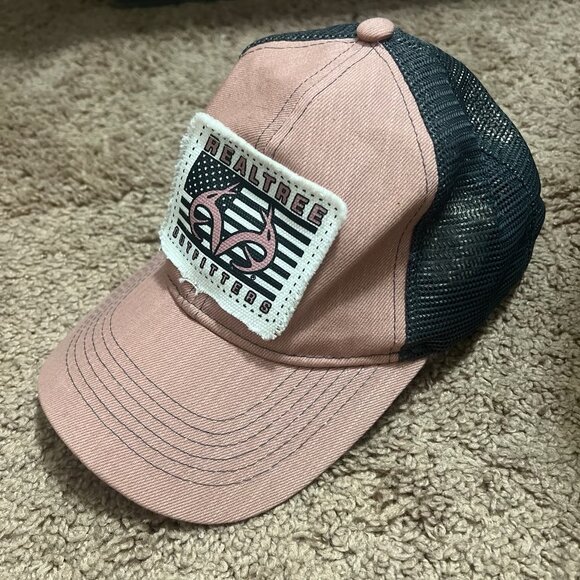 Realtree Accessories - RealTree‎ Pink Denim USA Patch Women’s Trucker Hat